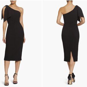 Dress the Population Tiffany Black One-Shoulder Midi Dress